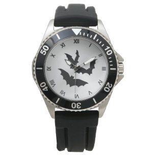 Bats on Silver Watch