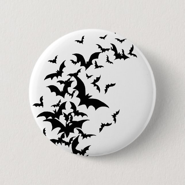 Bats on White 6 Cm Round Badge (Front)