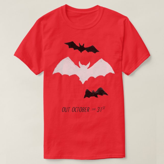 Bats out on Halloween T-Shirt (Design Front)