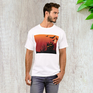 Bats Over Haunted House T-Shirt