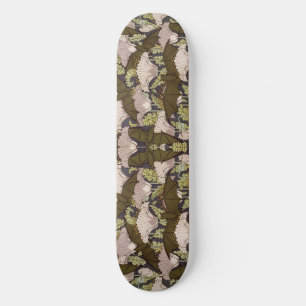 Bats & Poppies,Animal & Floral Design Art Nouveau Skateboard