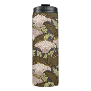 Bats & Poppies,Animal & Floral Design Art Nouveau Thermal Tumbler