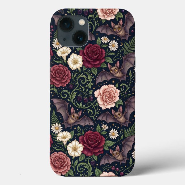 Bats Roses Gothic iPhone 13 Case (Back)