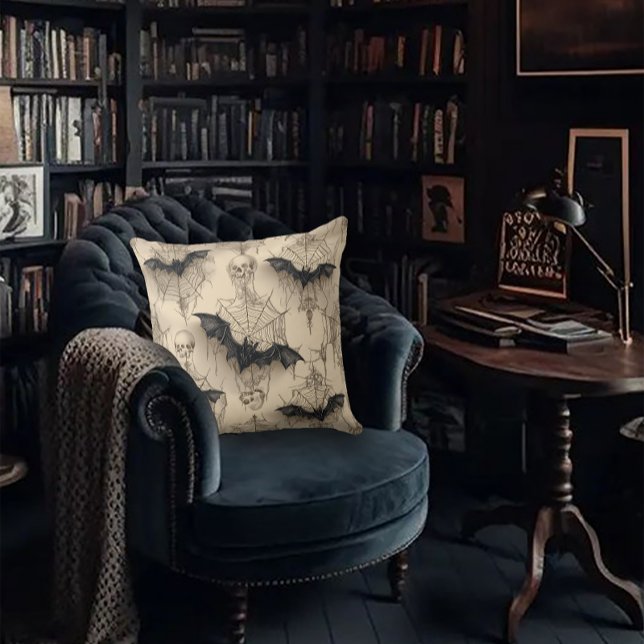 Bats & Spider Webs Gothic Cushion (Creator Uploaded)