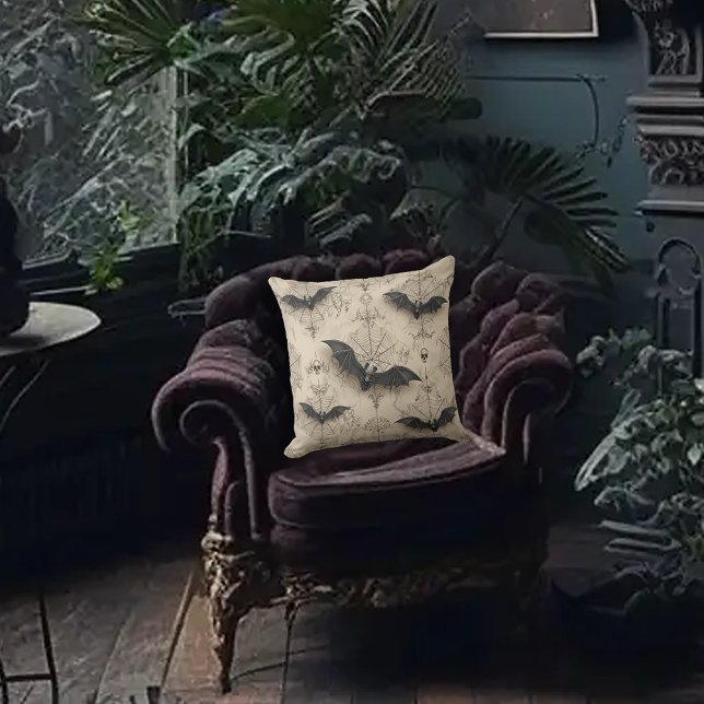 Bats & Spider Webs Gothic Cushion (Creator Uploaded)