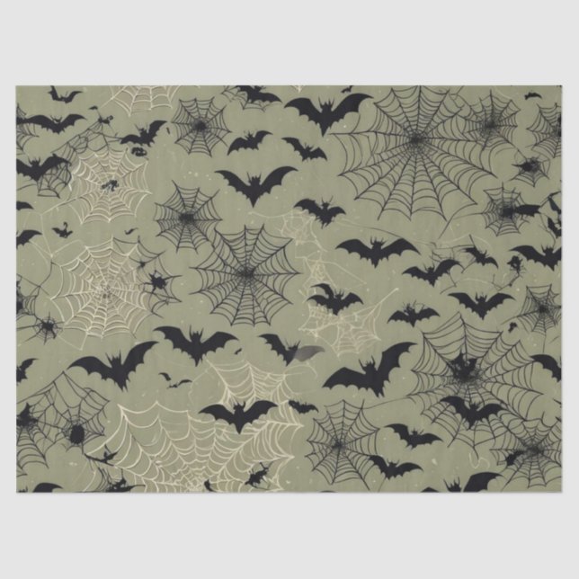 Bats Spiders Webs  Tissue Paper (Front)
