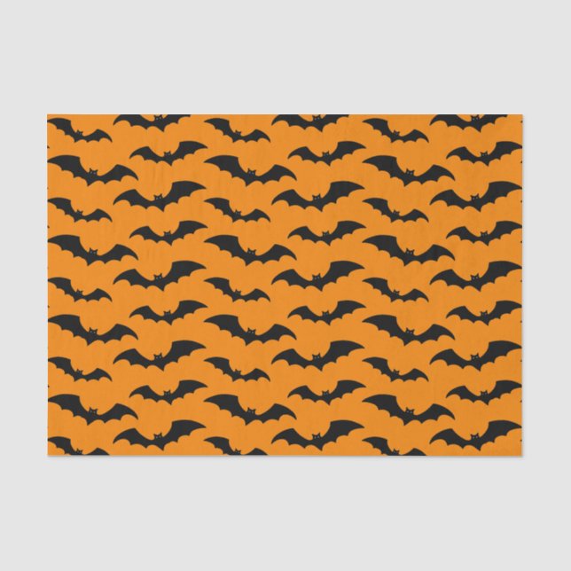 Bats Tissue Paper - Orange Background (Front)