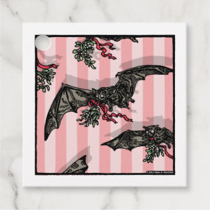 Bats with Mistletoe - Gift Tags Pop Goth Holiday