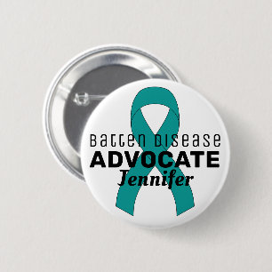 Batten Disease Advocate Ribbon White Button