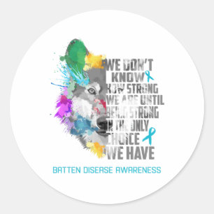 Batten Disease Awareness Ribbon Support Gifts Classic Round Sticker