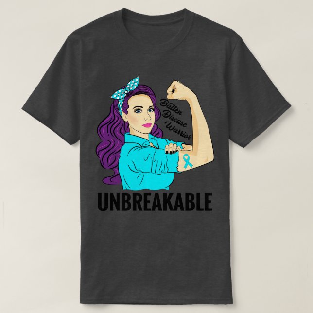 Batten Disease Awareness Teal Ribbon NCL T-Shirt (Design Front)