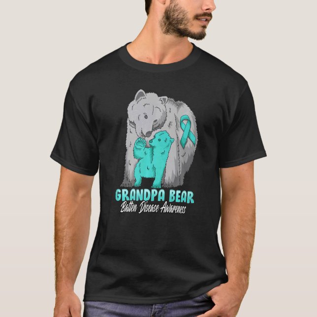 Batten Disease Child Awareness Grandpa Bear Suppor T-Shirt (Front)
