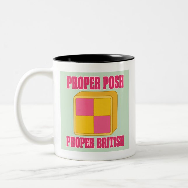 Battenberg Proper Posh Proper British Two-Tone Coffee Mug (Left)