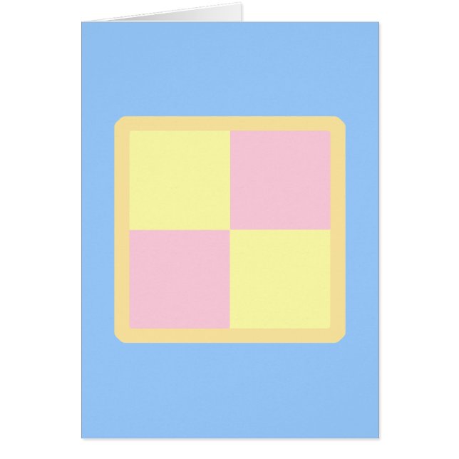 Battenburg Cake. Pink and Yellow. (Front)