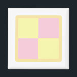 Battenburg Cake. Pink and Yellow. Magnet<br><div class="desc">The design on this item features a nice yellow and light pink battenburg cake,  with a marzipan coating.</div>