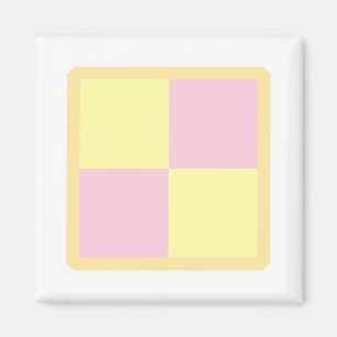 Battenburg Cake. Pink and Yellow. Magnet