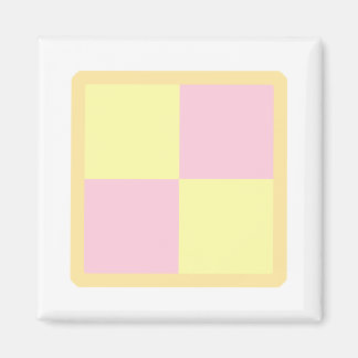 Battenburg Cake. Pink and Yellow. Magnet