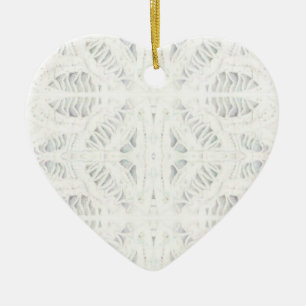 BATTENBURG LACE Ceramic Heart Ornament