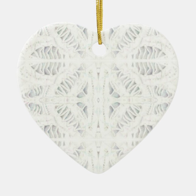 BATTENBURG LACE Ceramic Heart Ornament (Front)