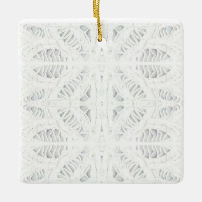 BATTENBURG LACE Ceramic Square Ornament (Front)