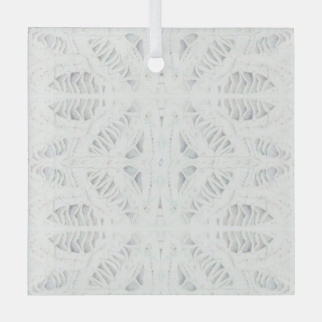BATTENBURG LACE Glass Square Ornament (Front)