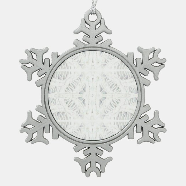 BATTENBURG LACE Pewter Snowflake Ornament (Front)
