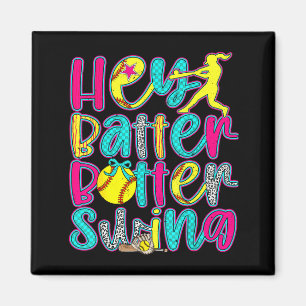 Batter Batter Swing Coquette Bow Game Day Softball Magnet
