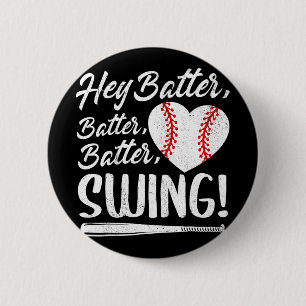 Batter Swing Baseball Heart Mum Cute Women's Mothe 6 Cm Round Badge