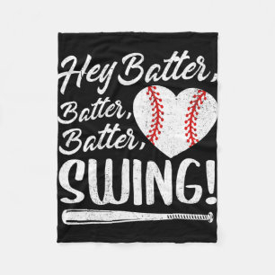 Batter Swing Baseball Heart Mum Cute Women's Mothe Fleece Blanket