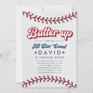 Batter Up All Star Event Baseball Invitation
