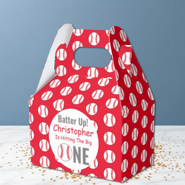 Batter Up! Baseball 1st Birthday Favour Box (Creator Uploaded)