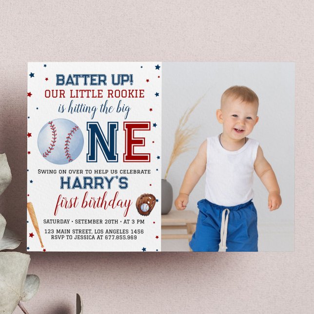 Batter Up Baseball 1st Birthday Invitation (Creator Uploaded)
