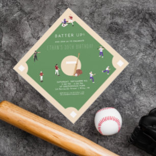 Batter Up Baseball Birthday Invitation