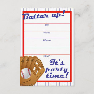 Batter Up Baseball Party Invite
