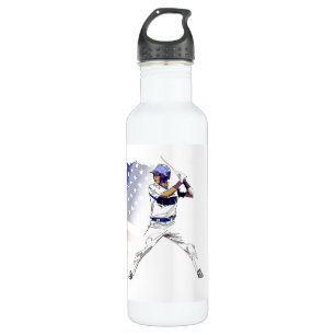 Batter Up! - Baseball Player and USA Flag 710 Ml Water Bottle