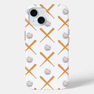 Batter Up Baseball Sports Pattern iPhone 15 Case