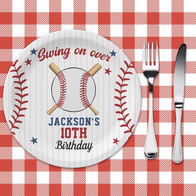 "Batter Up – Baseball Theme Party for Boys Paper Plate (Creator Uploaded)
