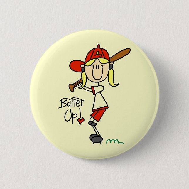 Batter Up Baseball Tshirts and Gifts 6 Cm Round Badge (Front)