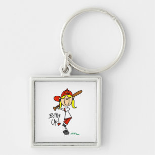 Batter Up Girls Baseball T-shirts and Gifts Key Ring