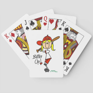 Batter Up Girls Baseball T-shirts and Gifts Playing Cards