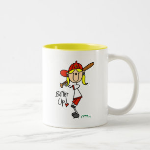 Batter Up Girls Baseball T-shirts and Gifts Two-Tone Coffee Mug