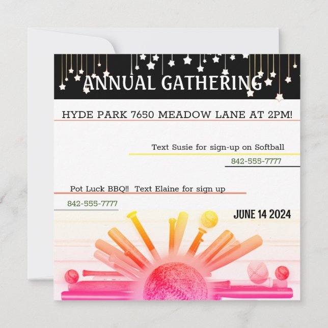 BATTER UP! INVITATION (Back)