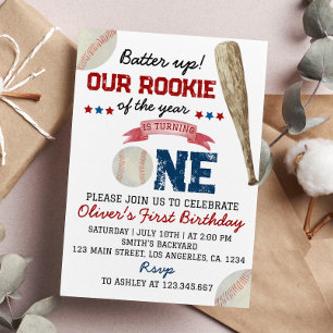 Batter Up Rookie Of The Year Baseball Invitation