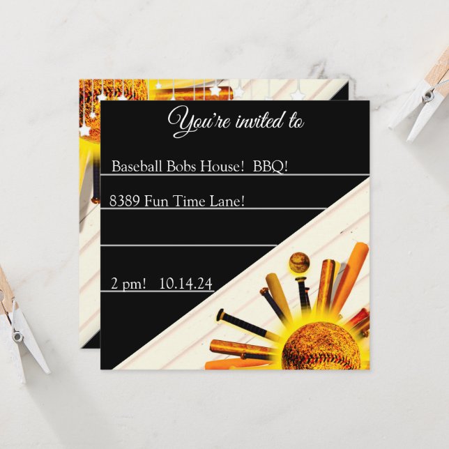 BATTER UP SUNDAY! INVITATION (Front/Back In Situ)