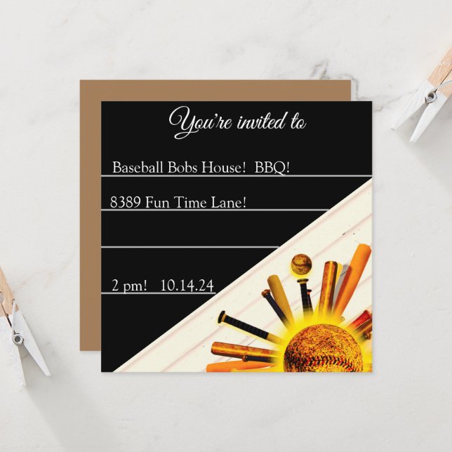 BATTER UP SUNDAY! INVITATION (Front/Back In Situ)