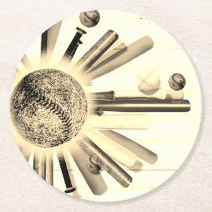 BATTER UP SUNDAY! ROUND PAPER COASTER