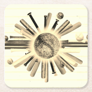BATTER UP SUNDAY! SQUARE PAPER COASTER