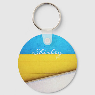 Battered Building-Minimal Abstract by STaylor Key Ring