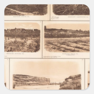 Batteries, redoubts, building, canal, bridge square sticker