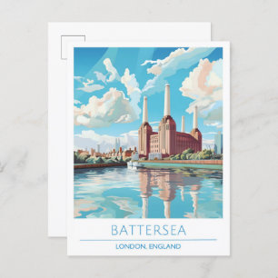 Battersea London England Vintage Travel  Postcard